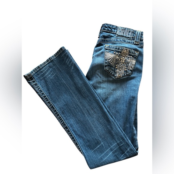 Cruel Girl Denim - Cruel Girl Olivia Slim Bootcut Jeans Embellished Western Pockets Size 9L